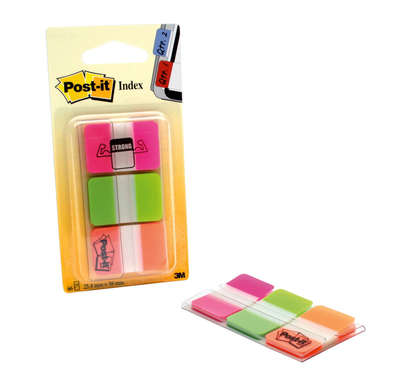 Post-it Index Flags Strong Repositionable 25x38mm 3x22 Tabs Pink Green Orange (Pack 66) 686-PGO - 7000042777 - GARDEN & PET SUPPLIES