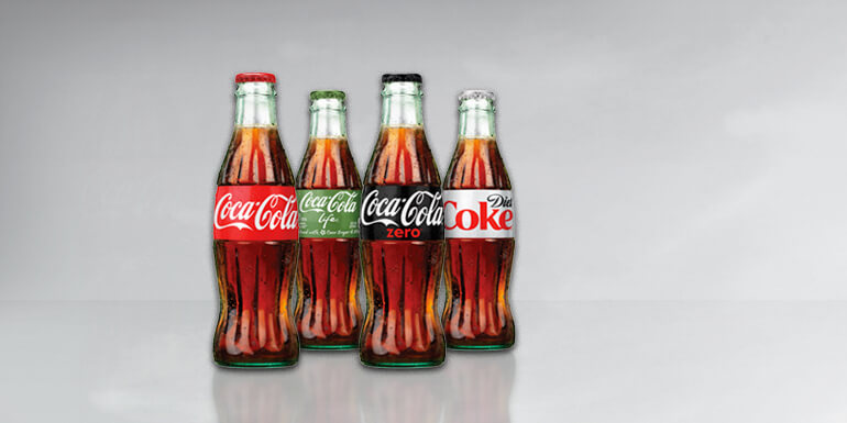 Coca Cola Diet Iconic GLASS Bottles 24 x 330ml