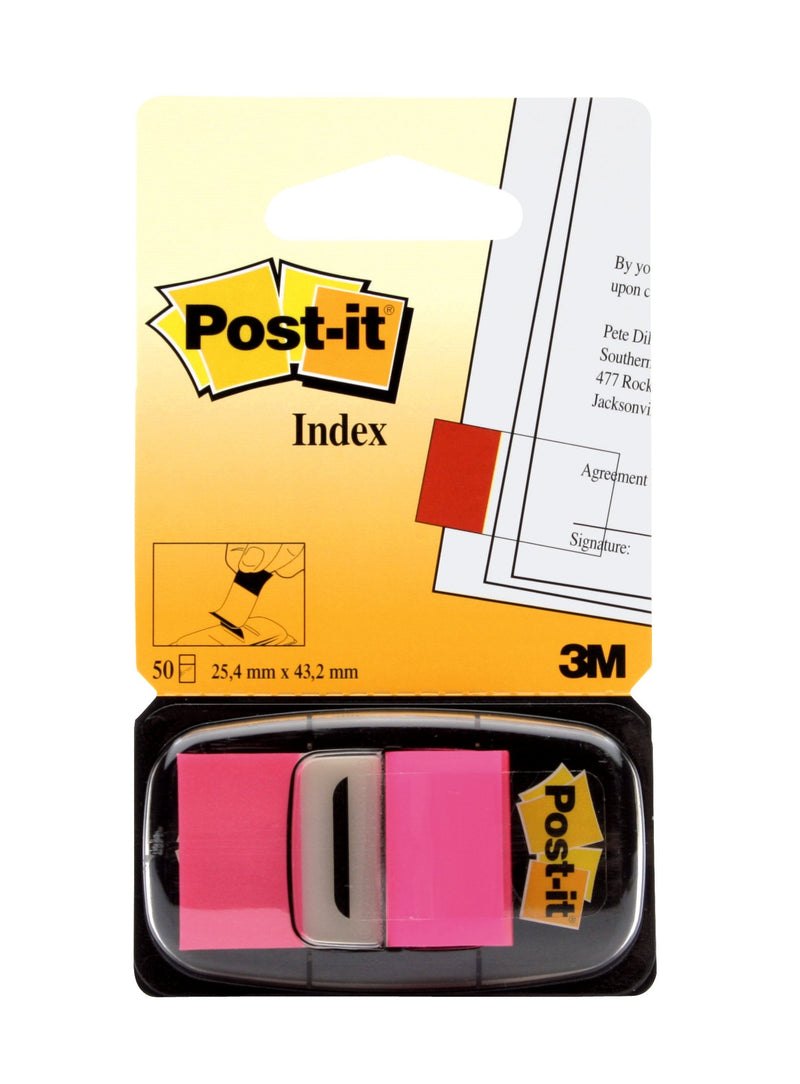 Post-it Index Flags Repositionable 25x43mm 12x50 Tabs Pink (Pack 600) 7100062569 - GARDEN & PET SUPPLIES