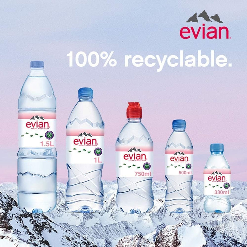 Evian Natural Spring Water 330ml (Pack of 24)