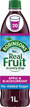 Robinsons Apple/Blackcurrant Squash No Added Sugar 1 Litre 402013 - GARDEN & PET SUPPLIES