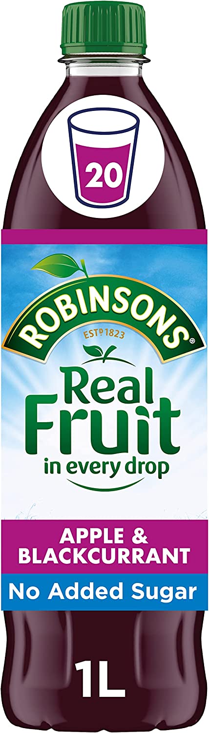 Robinsons Apple/Blackcurrant Squash No Added Sugar 1 Litre 402013 - GARDEN & PET SUPPLIES