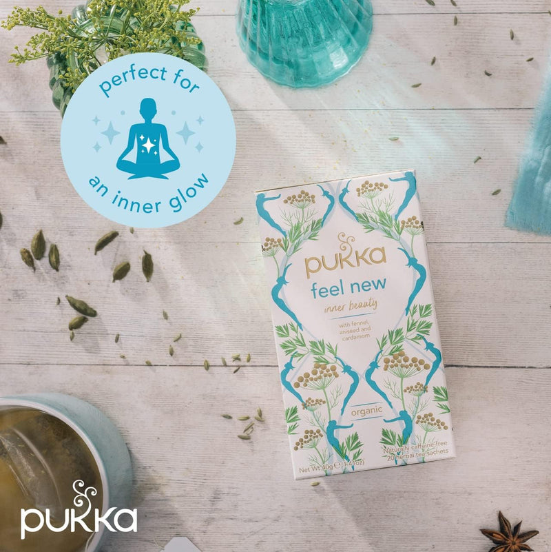 Pukka Tea Feel New Individually Wrapped Enveloped Tea 20's