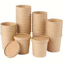 Caterpack 16oz Kraft Soup Bowls & Lids Pack 25's