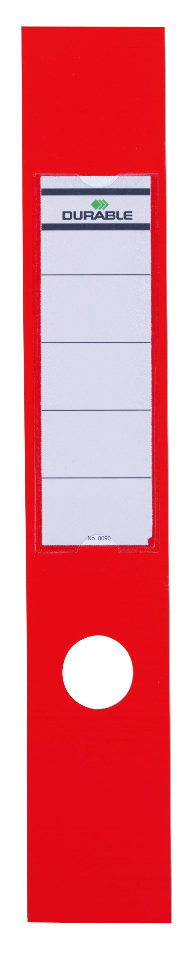 Durable Ordofix Lever Arch File Spine Label PVC 60x390mm Red (Pack 10) - 809003 - GARDEN & PET SUPPLIES