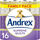 Andrex Supreme Quilts Toilet Tissue, Pack of 16