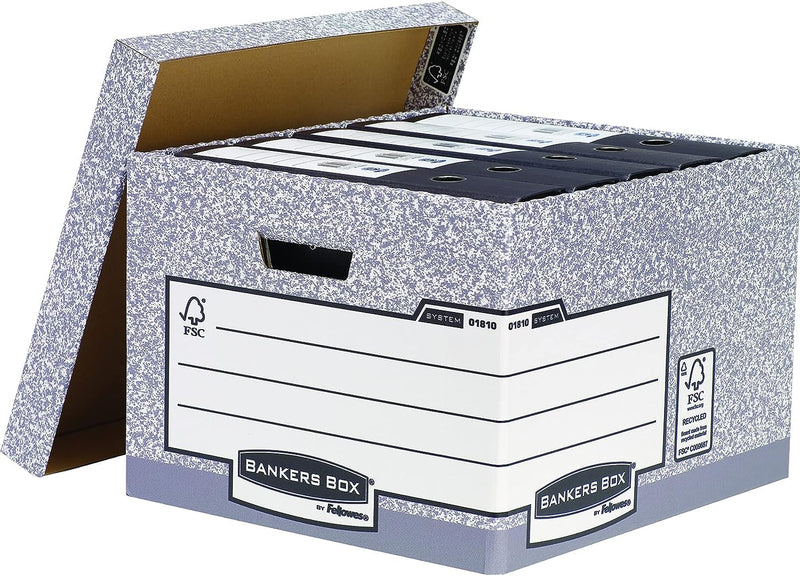 Bankers Box Storage Box Large Grey (Pack of 10) 01810-FFLP