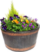 Sankey from Strata GN653 49cm Oakwood Barrel Planter, 49x49x24.5 cm