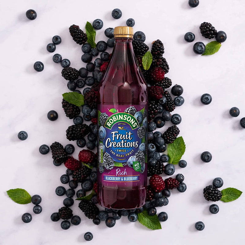 Robinsons Fruit Creations Blackberry & Blueberry Squash 1 Litre - GARDEN & PET SUPPLIES