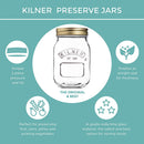 Kilner Wide Mouth Screw Top Lid Preserving Glass Jar 1.0 Litre Transparent