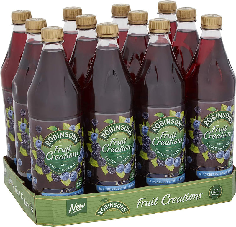 Robinsons Fruit Creations Blackberry & Blueberry Squash No Added Sugar ,1 Litre