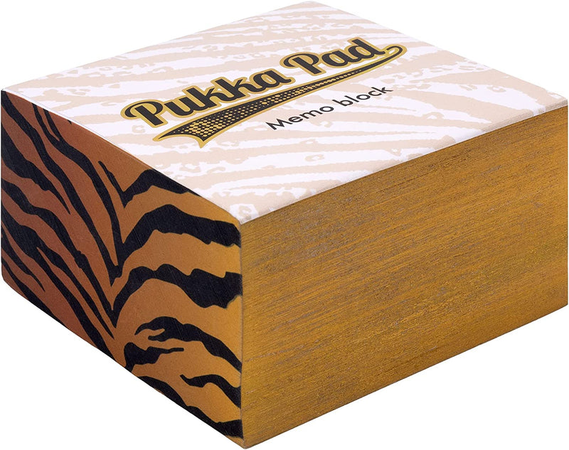 Pukka Pad, Wild Memo Block â€“ 500 Sheets of White 70GSM Note Paper â€“ 80 x 80mm, Animal Printed Edges.