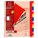 Exacompta Index A-Z A4 Extra Wide 120 Micron Polypropylene Bright Assorted Colours - 90E - GARDEN & PET SUPPLIES