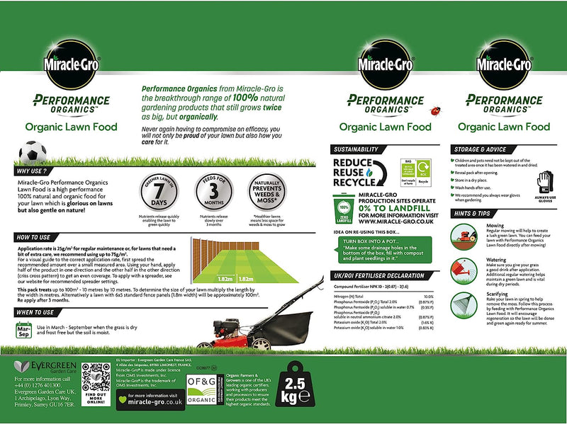 Miracle-Gro® Performance Organics Lawn Feed 100m2