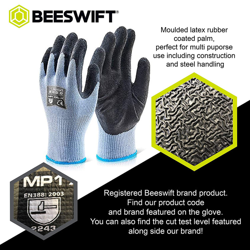 Beeswift MP1BL Multi Purpose Latex Gloves All Sizes {10 Pack} - GARDEN & PET SUPPLIES