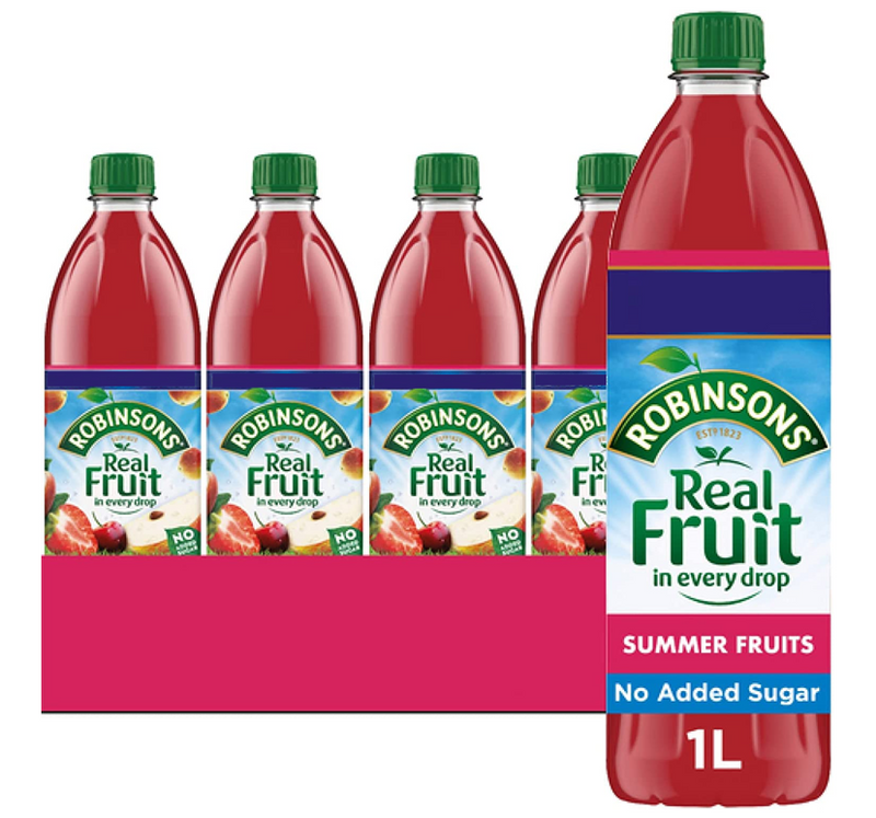 Robinsons No Added Sugar Summer Fruits Squash 1 Litre 206937 - GARDEN & PET SUPPLIES