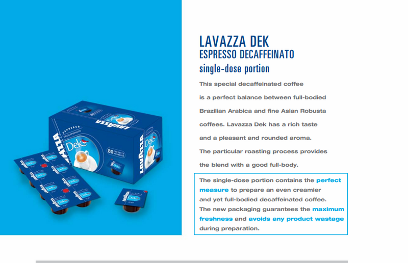 Lavazza DEK Decaf Espresso Single Dose Individual Portions {80 Servings}