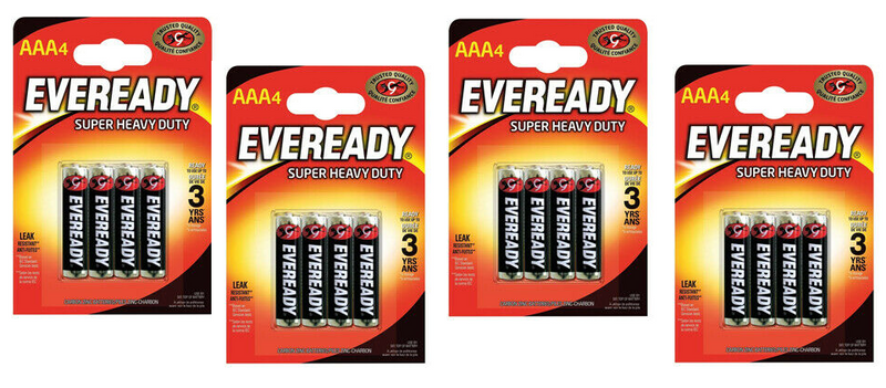 Eveready AAA Super Heavy Duty Pack 4's - GARDEN & PET SUPPLIES