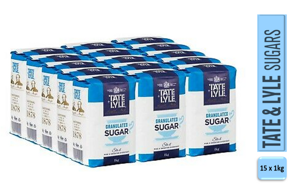 Tate + Lyle Fairtrade White Sugar 1kg (Pack of 15) - GARDEN & PET SUPPLIES