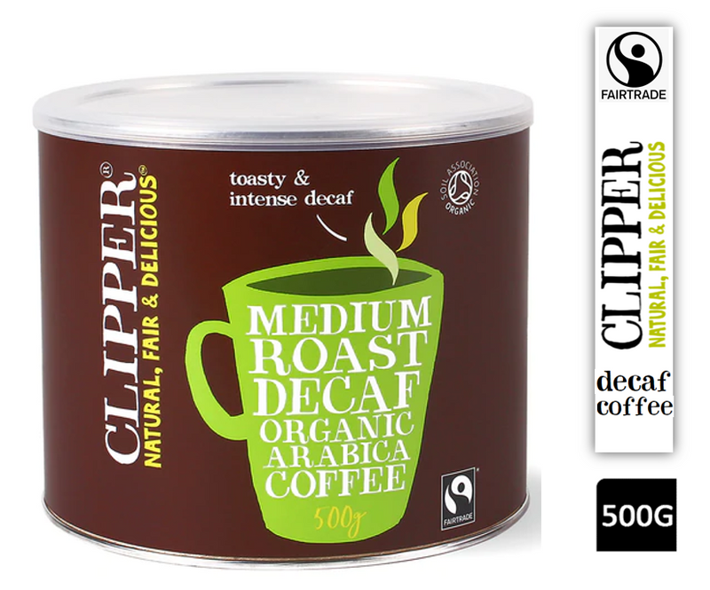 Clipper Fairtrade Arabica Organic Decaf Coffee 500g - GARDEN & PET SUPPLIES