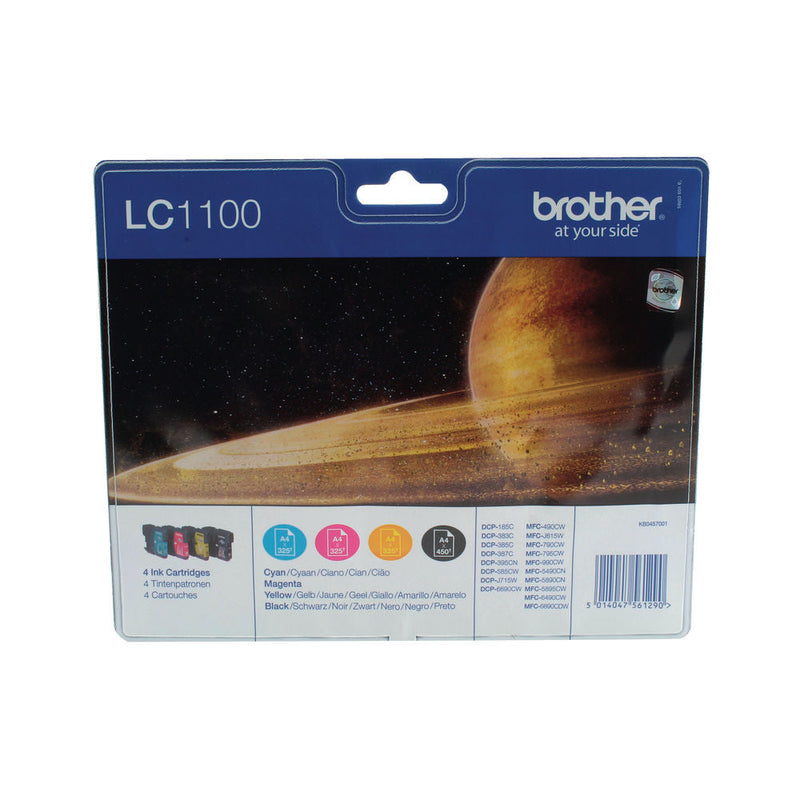 Brother LC1100 Inkjet Cartridges Multipack CMYK LC1100VALBP - GARDEN & PET SUPPLIES