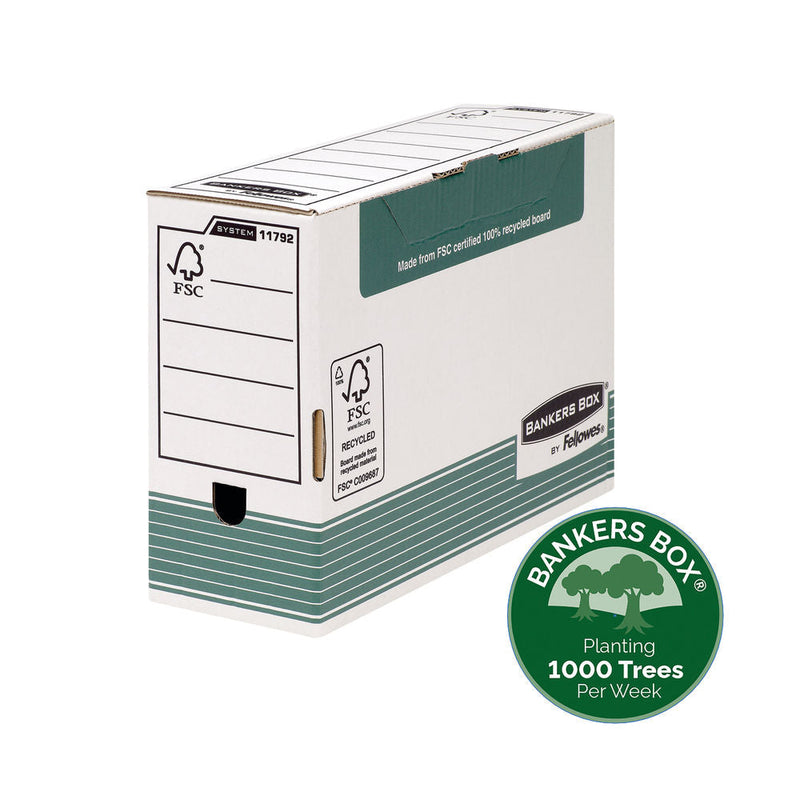 Fellowes Bankers Box Transfer File 120mm FC Green (Pack of 10) 1179201 - GARDEN & PET SUPPLIES