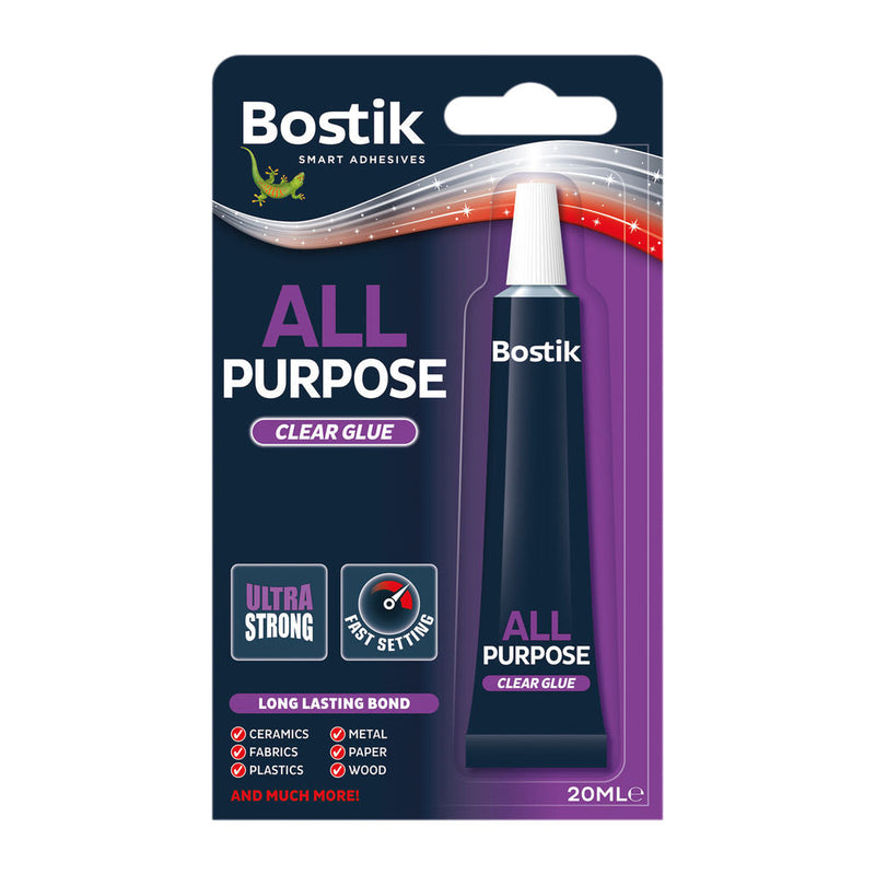 Bostik All Purpose Adhesive 20ml Clear (Pack 6) - 30813296