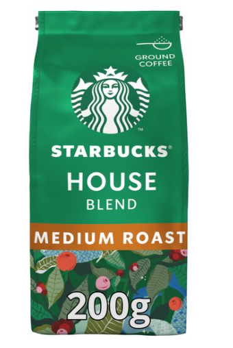 Starbucks Medium House Blend Ground Filter Coffee, 100% Arabica, 200g - GARDEN & PET SUPPLIES