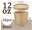 Caterpack 12oz Kraft Soup Bowls & Lids Pack 25's