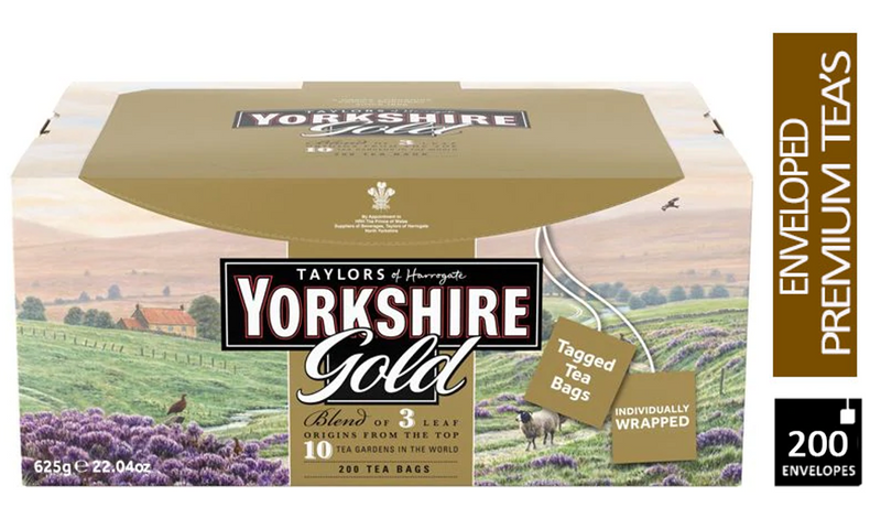 Yorkshire Gold Envelope String & Tag Tea Bags 1 x 200 - GARDEN & PET SUPPLIES