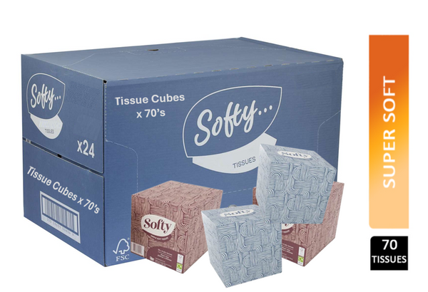 Softy 2ply White Cosmetic Cube Tissues 70's by Janit-X