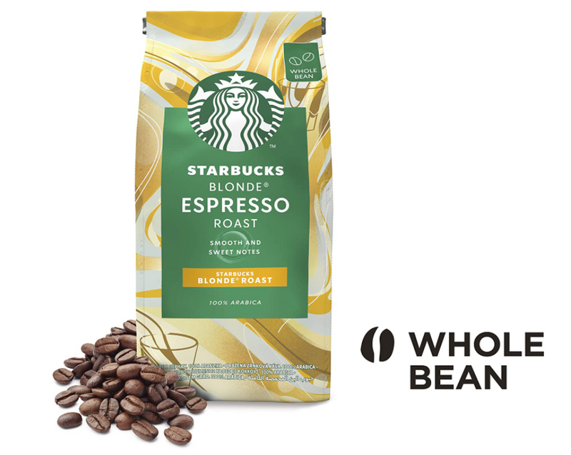 Starbucks Blonde Espresso Roast Coffee Beans, 100% Arabica, 200g - GARDEN & PET SUPPLIES