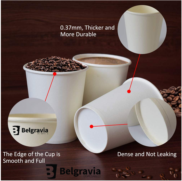 Belgravia 8oz White Paper Cups 50's