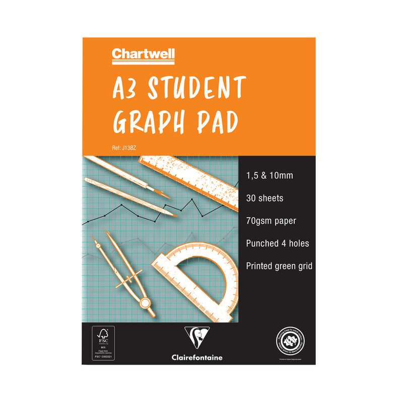 Chartwell A3 30 Sheet 70gsm Paper Graph Pad - GARDEN & PET SUPPLIES