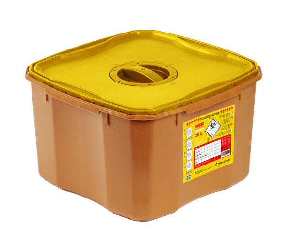 Woodsafe Sharps Bin Lid And Screw Fit Cap 25 Litre Brown 25L