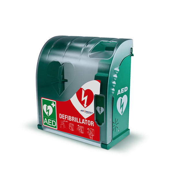 Aivia 210 Defibrillator Cabinet C/W Heating & Alarm Green 400X450X240mm