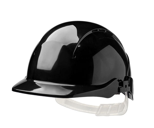 Concept Core Full Peak Black Slip Ratchet Vented Helmet