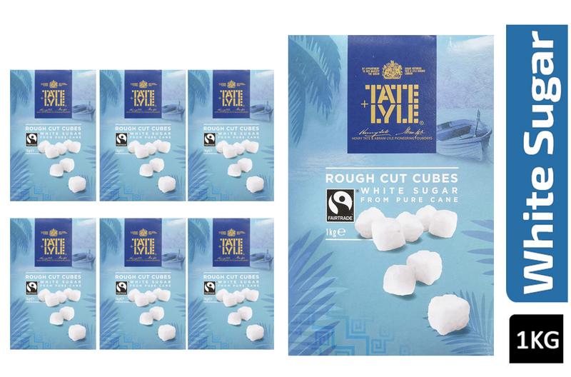 Tate & Lyle Rough Cut Fairtrade White Sugar Cubes 1kg - GARDEN & PET SUPPLIES