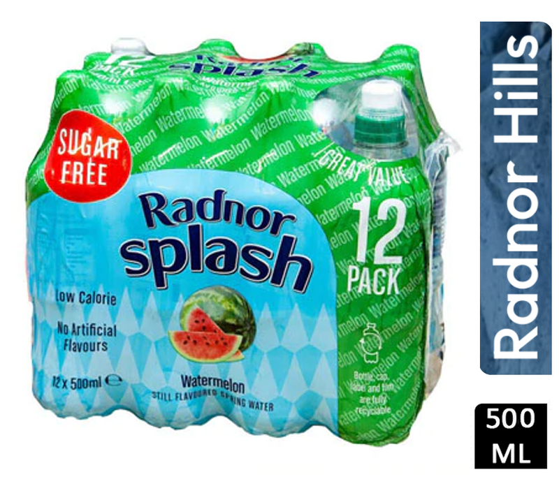 Radnor Splash Sugar Free Watermelon 12 x 500ml - GARDEN & PET SUPPLIES