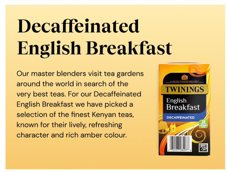 Twinings English Breakfast Decaf Enveloped 20's