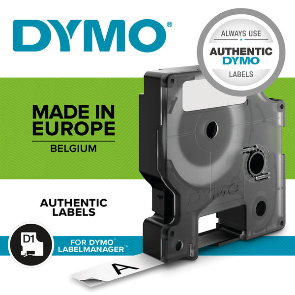 Dymo D1 Tape for Electronic Labelmakers 9mmx7m Black on White Code 40913 - GARDEN & PET SUPPLIES