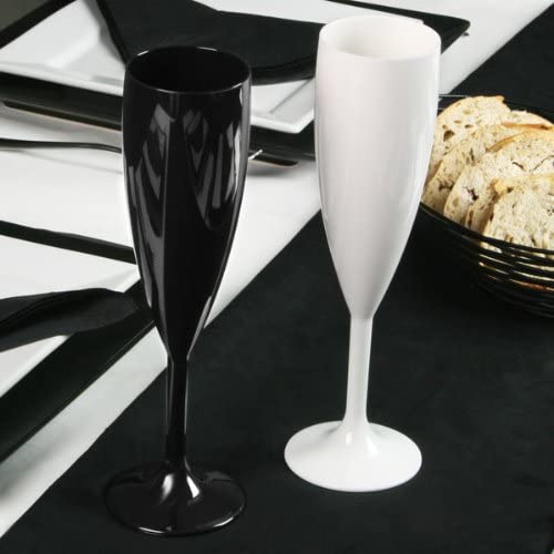 Belgravia Black Plastic Champagne Flutes Pack 6’s (3320) - GARDEN & PET SUPPLIES