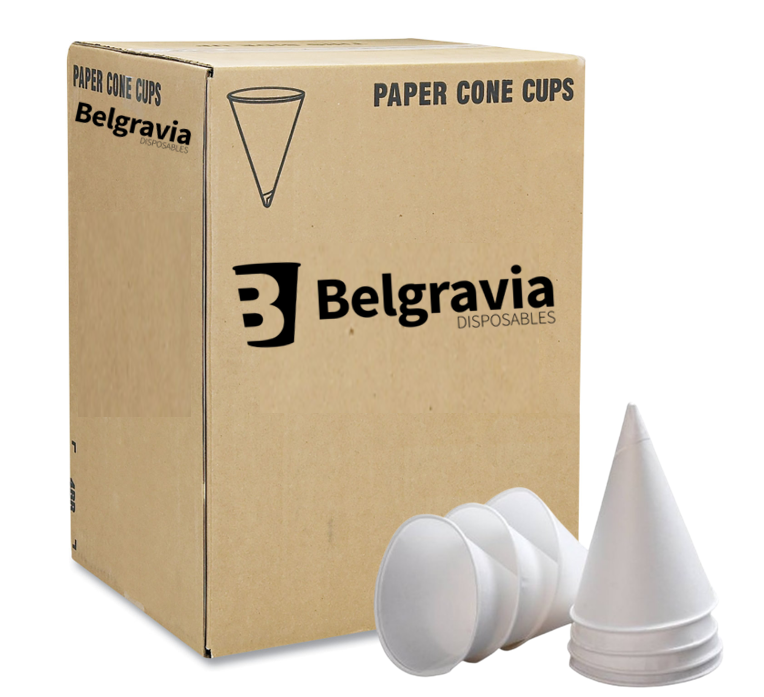 Belgravia Branded 4oz Water Drinking Cone Cup White ACPACC04