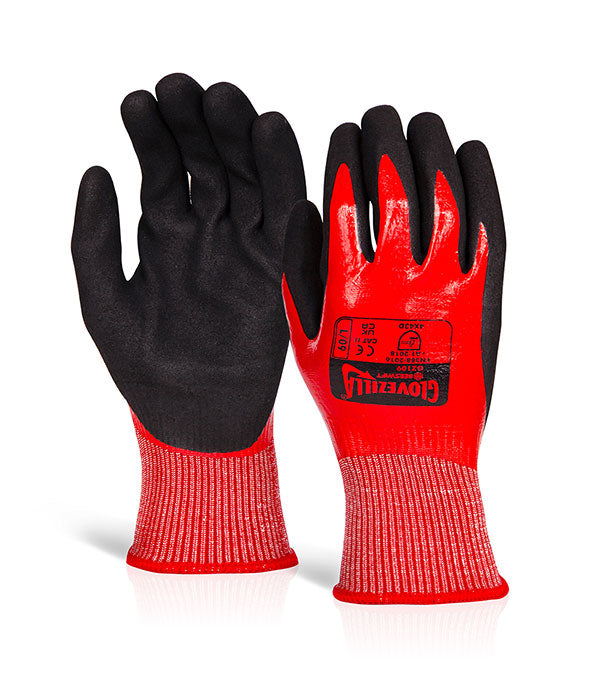 GLOVEZILLA WATERPROOF NITRILE CUT D GLOVES - {ALL COLOURS / SIZES}