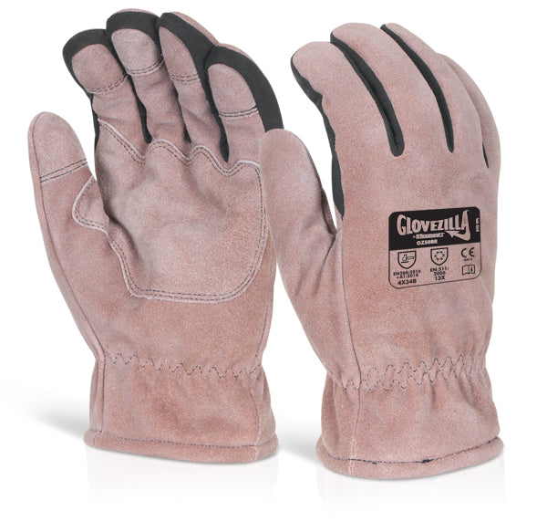 Beeswift Glovezilla Thermal Leather Gloves Brown XL (Pair)