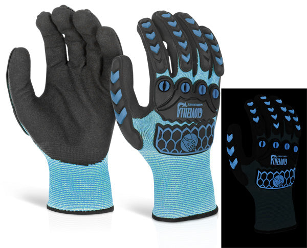 Beeswift Glovezilla Glow in the Dark Foam Nitrile Coated Gloves - {ALL COLOURS / SIZES}