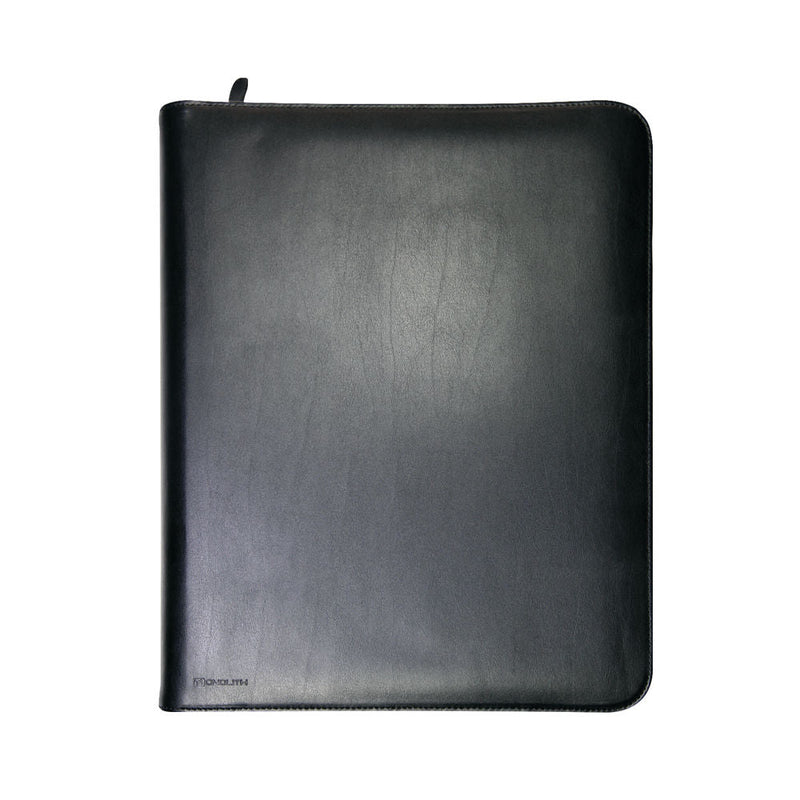 Monolith A4 Conference Folder Zipped Leather Black 2924