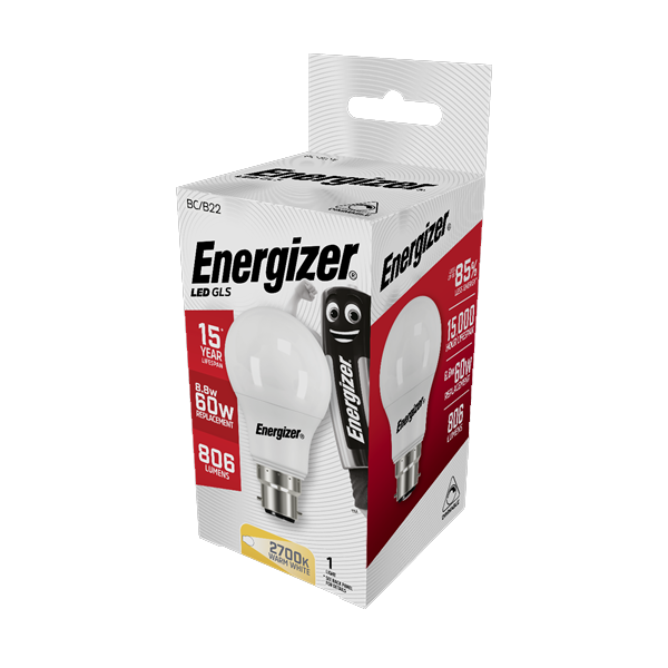 Energizer BC/B22 LED GLS 8.8/60W 2700k (Warm White)