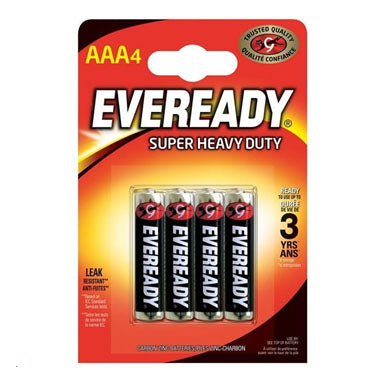 Eveready AAA Super Heavy Duty Pack 4's - GARDEN & PET SUPPLIES