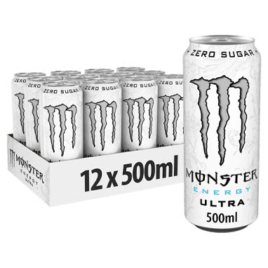 Monster Energy Ultra White Cans 12x500ml - GARDEN & PET SUPPLIES